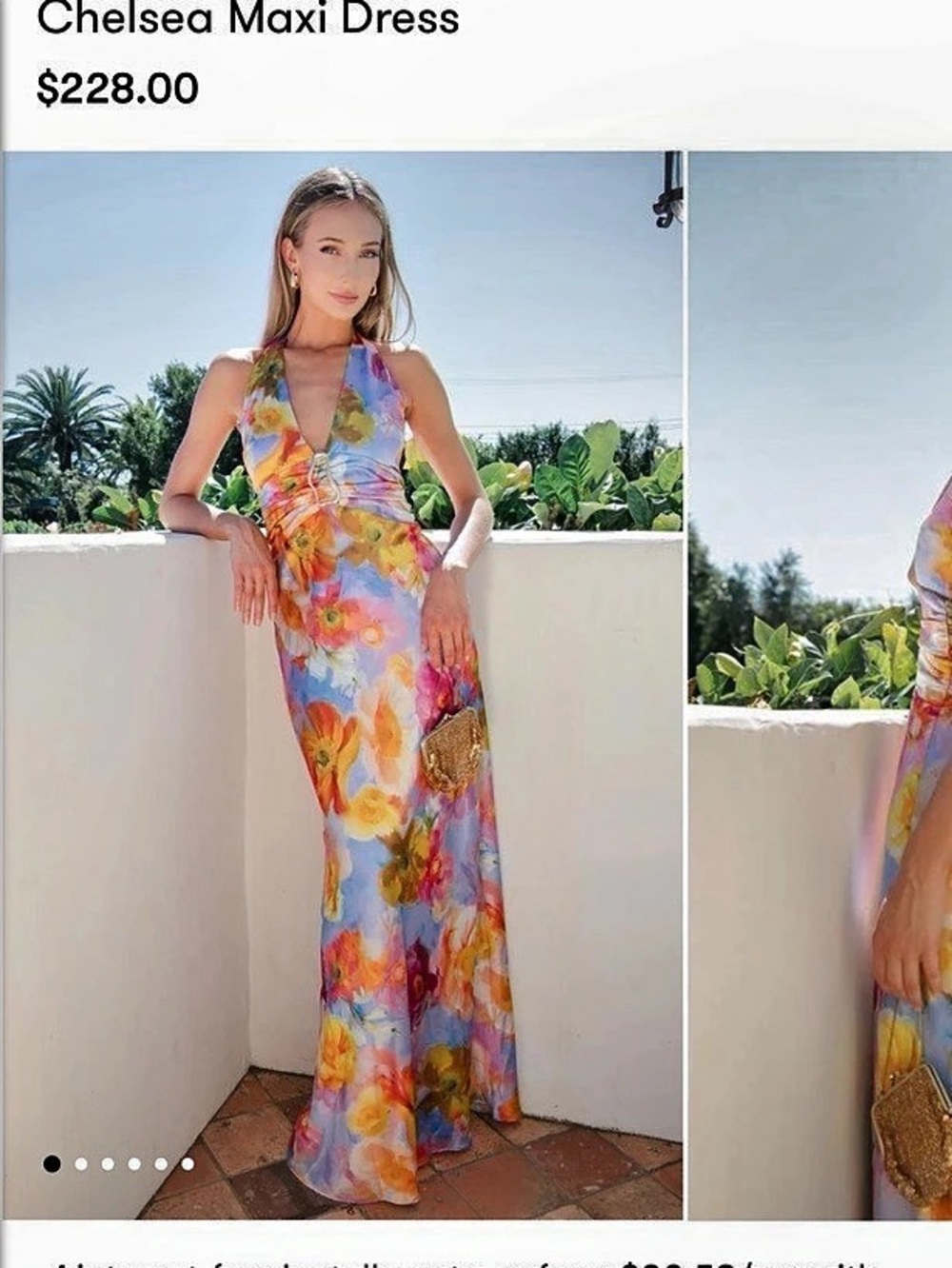 Mumu Chelsea Maxi Dress Floral Maxi Dress in Pink & Blue Like New
